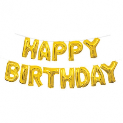 Фольгированные шарики надпись "Happy birthday" (35 см)